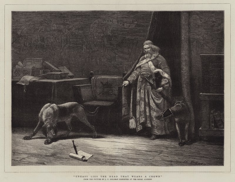 Neklidná leží hlava, která nosí korunu od John Charles Dollman