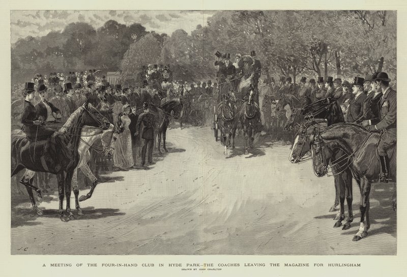 Setkání klubu Four-in-Hand v Hyde Parku, trenéři odcházejí z časopisu do Hurlinghamu od John Charlton