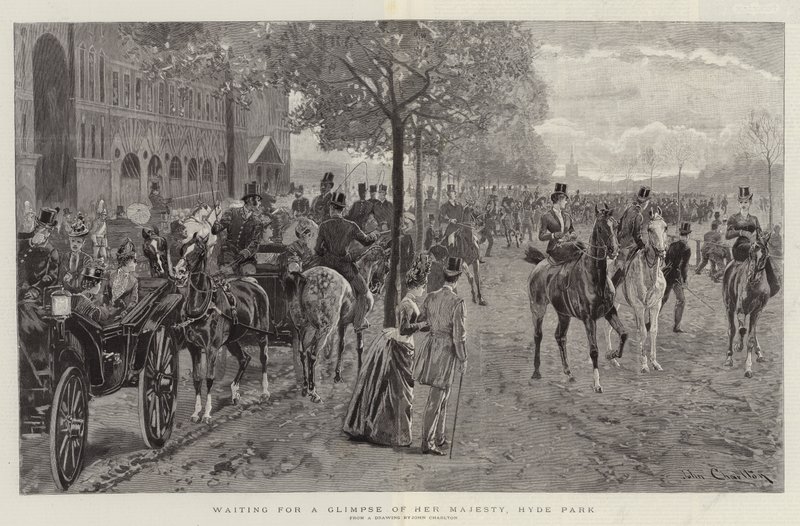 Čekání na pohled na Její Veličenstvo, Hyde Park od John Charlton