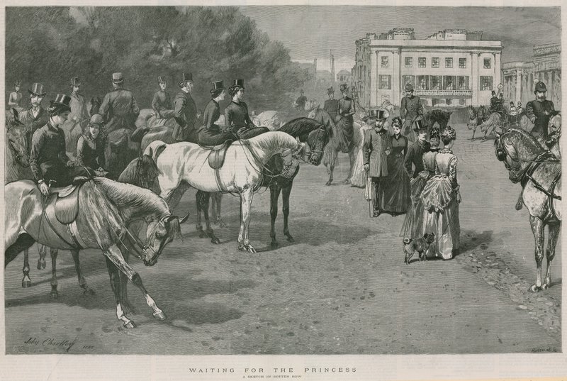 Čekání na princeznu: skica v Rotten Row, Hyde Park, Londýn od John Charlton