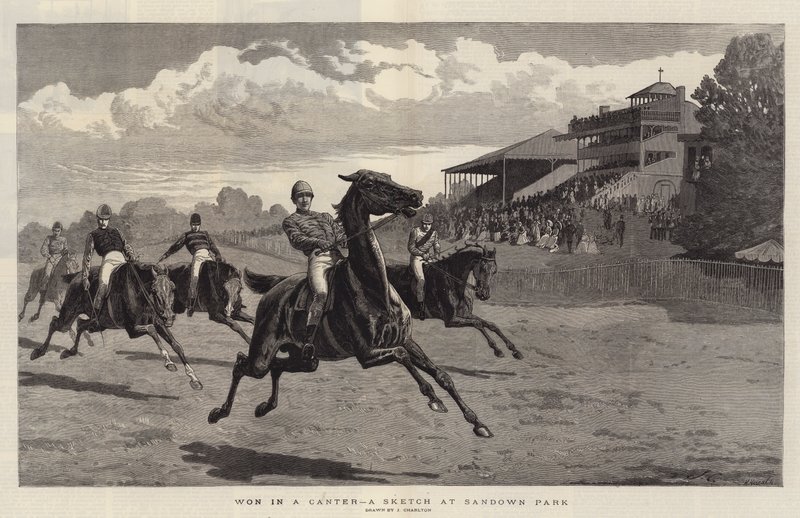 Vyhrál v Canter, Sketch v Sandown Parku od John Charlton