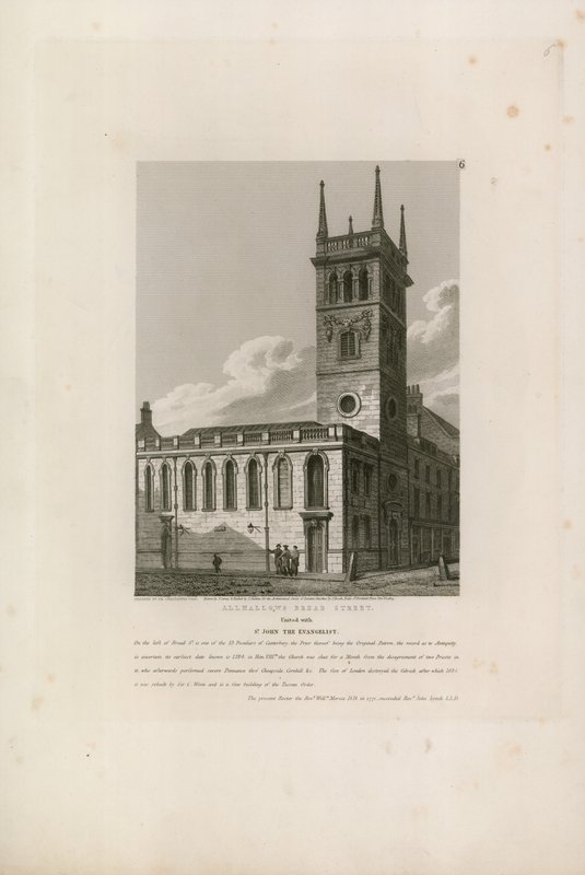 All Hallows, Bread Street, Londýn od John Coney