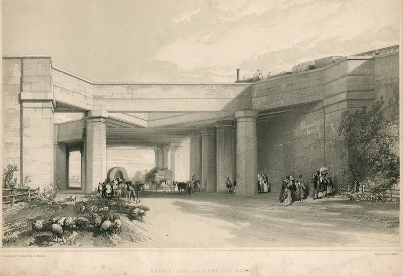 Most přes Uxbridge Road, Londýn od John Cooke Bourne