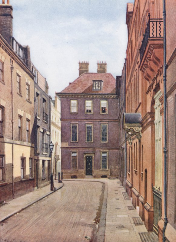 Ztracený Londýn: Delahay Street, Westminster (barevná litografie) od John Crowther