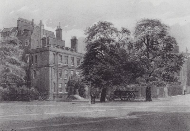 Ztracený Londýn: The Gun House, Spring Gardens (litografie) od John Crowther