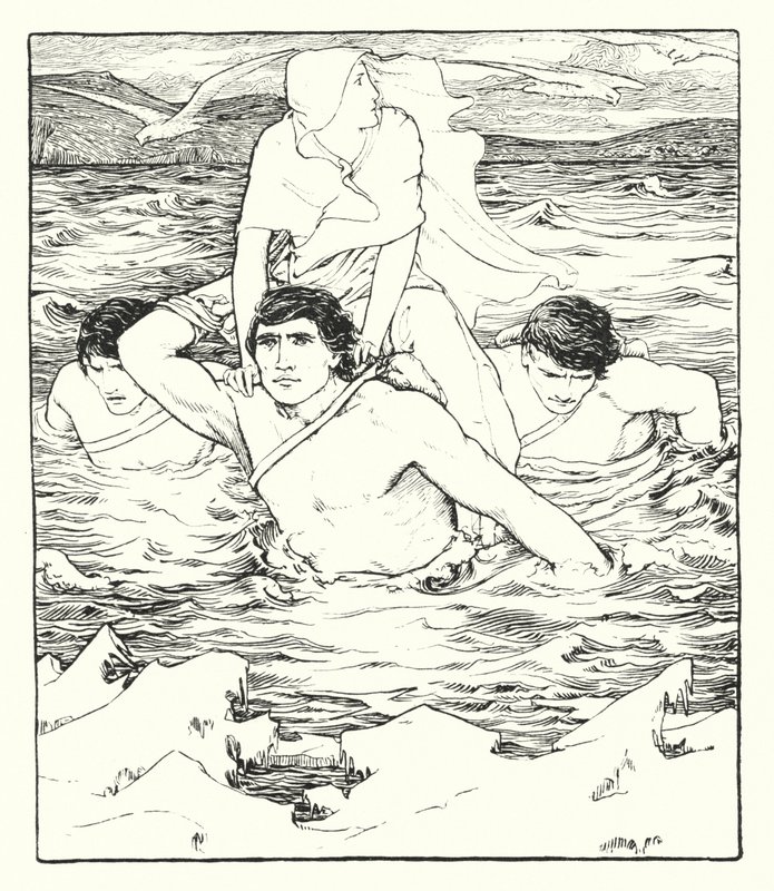 Ilustrace k filmu The Story of Deirdre (litografie) od John Dickson Batten