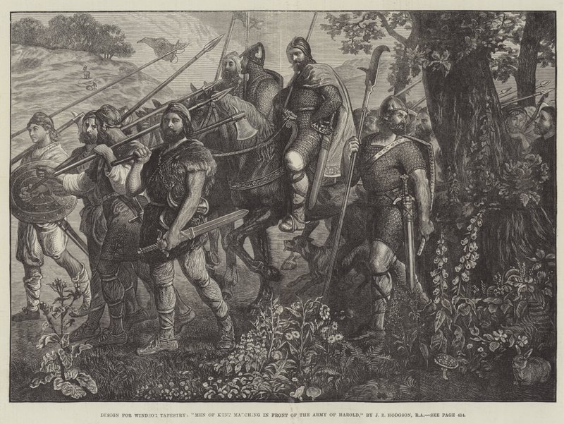 Muži z Kentu pochodující před Haroldovou armádou od John Evan Hodgson
