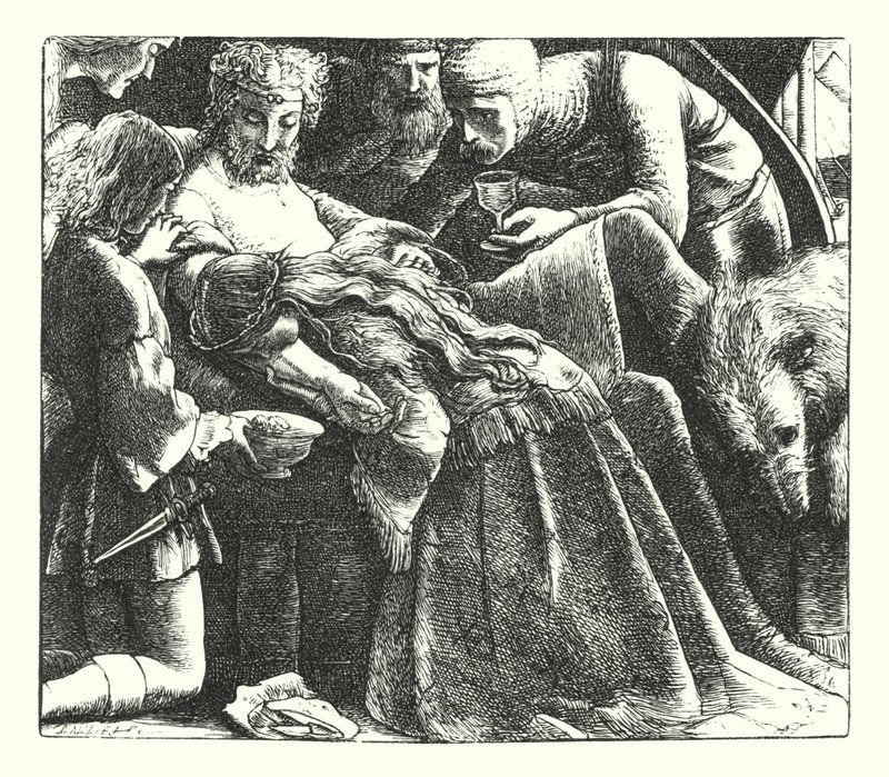 Sen spravedlivých žen (rytina) od John Everett (after) Millais