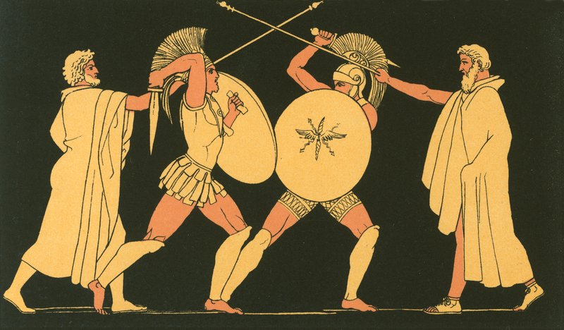 Hektor a Ajax odděleni Heroldy od John Flaxman