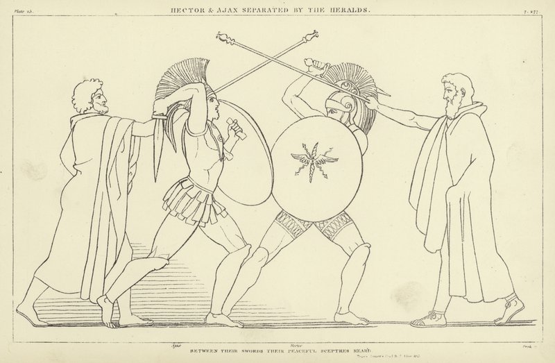 Hector a Ajax odděleni Heraldy od John Flaxman