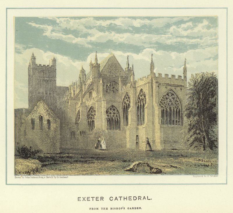 Exeterská katedrála z biskupské zahrady od John Francis Salmon