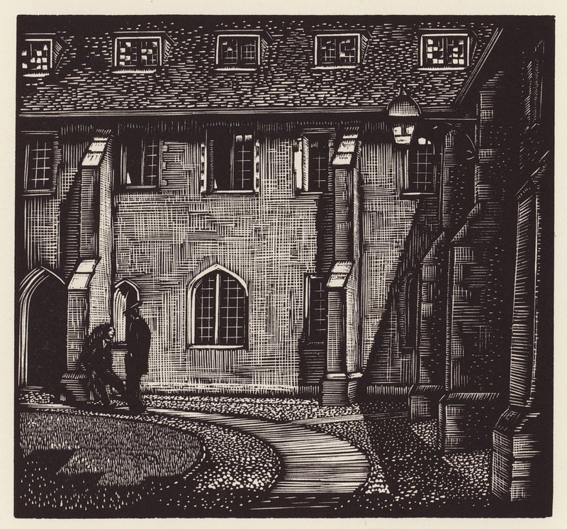 Cambridge: Corpus Christi, Old Court (dřevoryt) od John Frederick Greenwood