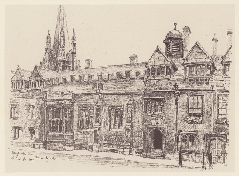 Brasenose College (litografie) od John Fulleylove