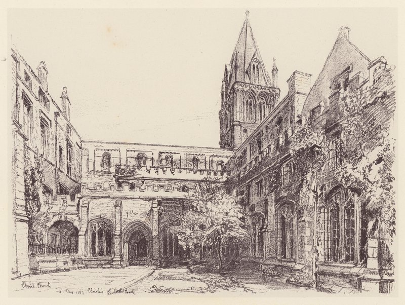 Christ Church Cloisters (litografie) od John Fulleylove