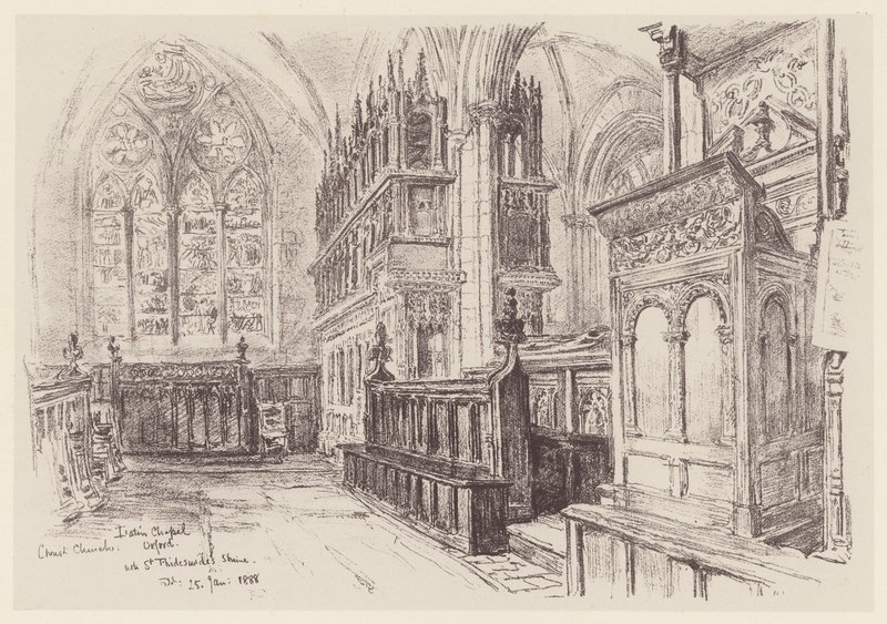 Christ Church, interiér latinské kaple (litografie) od John Fulleylove