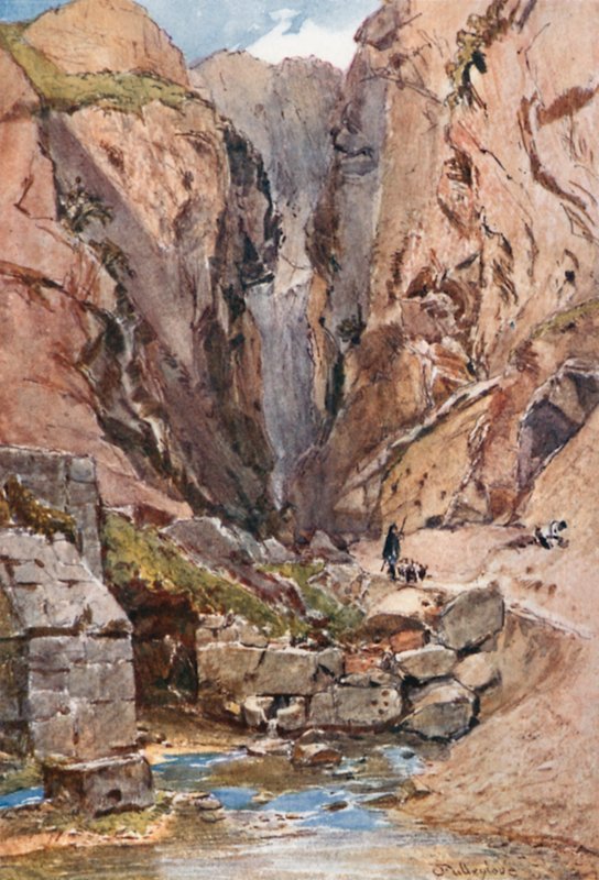 Delphi. Kastalská soutěska a pramen od John Fulleylove