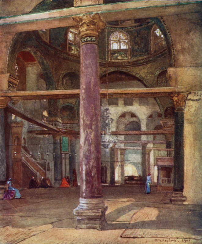 Interiér mešity El Aksa, z jihovýchodu (barva litho) od John Fulleylove