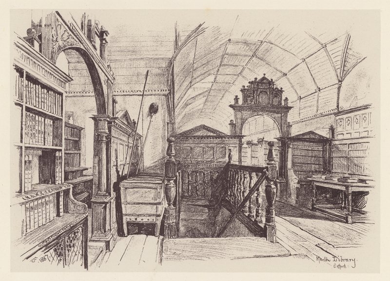 Mertonská knihovna (litografie) od John Fulleylove
