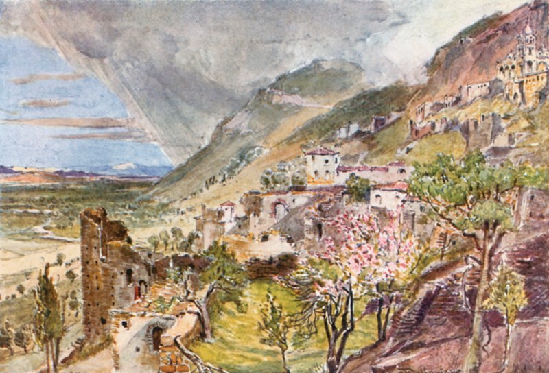 Mistra a údolí Eurotas od John Fulleylove