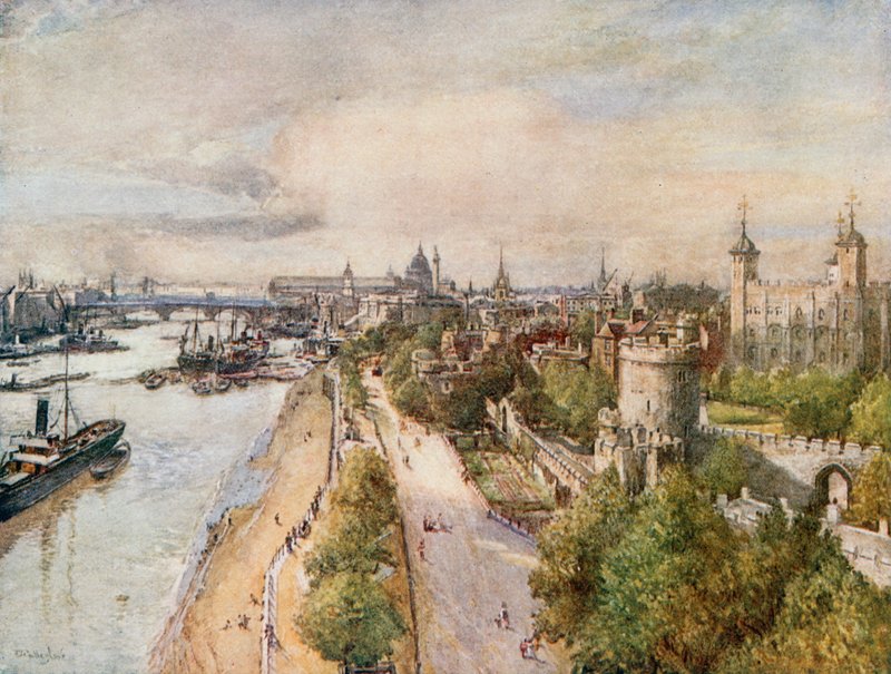 Věž z Tower Bridge při pohledu na západ od John Fulleylove