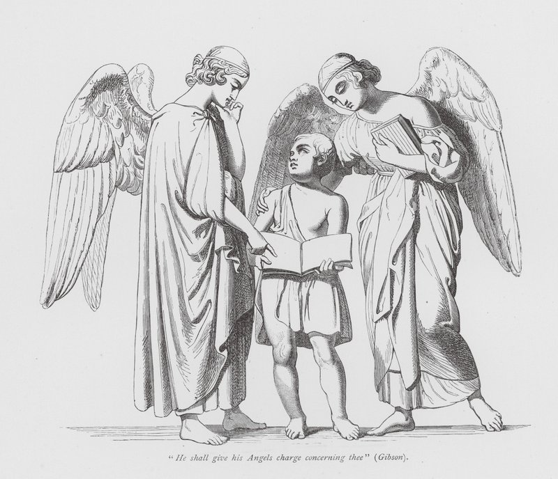 "Dá svým andělům, aby se o tebe starali" (rytina). od John Gibson