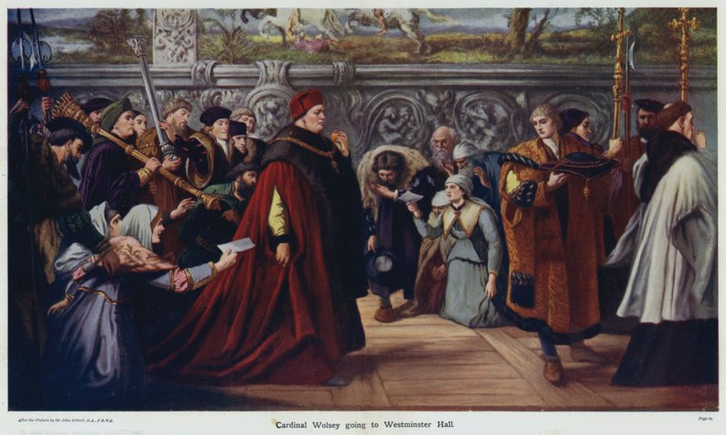 Kardinál Wolsey jde do Westminster Hall od John Gilbert