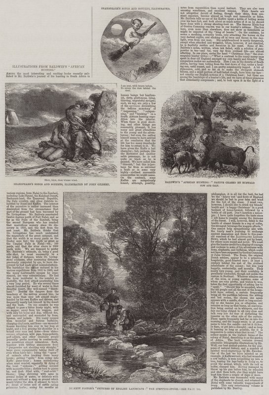 Ilustrace z Baldwinova Afrického lovu od John Gilbert