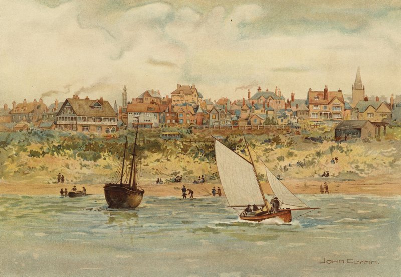 Liverpool: Pohled na New Brighton z moře (barevné lito) od John Glynn