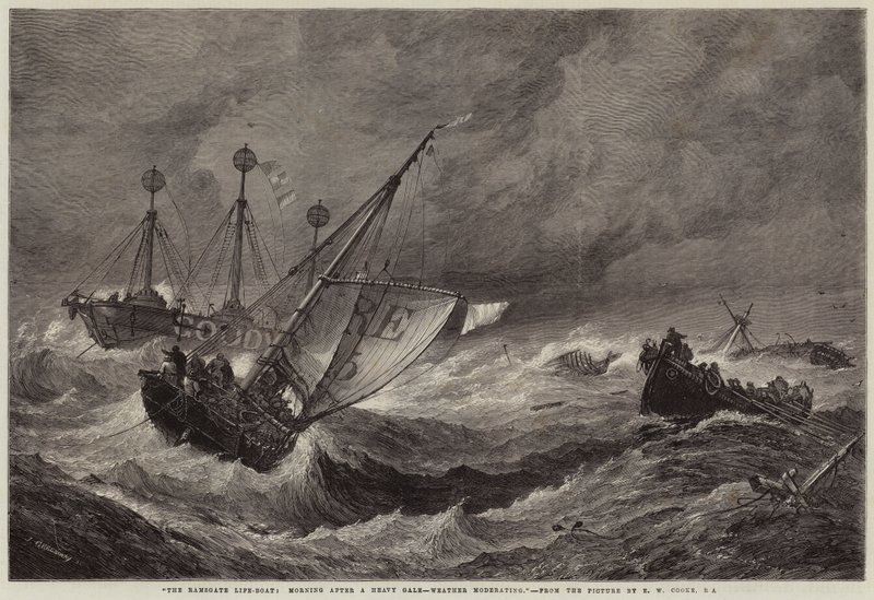Záchranný člun Ramsgate, Ráno po těžké vichřici, Moderování počasí od John Greenaway