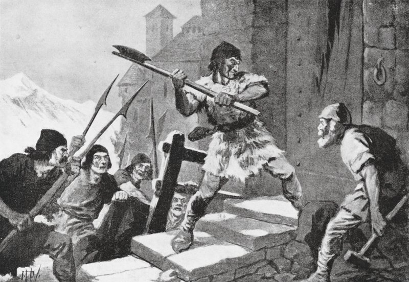 Vzpoura obyvatel Appenzellu a St Gall (litografie) od John Harris Valda