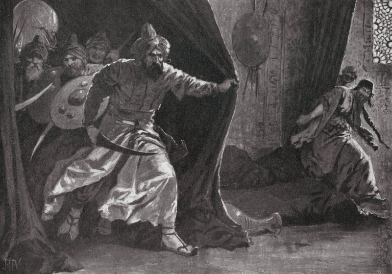 Vzpoura královské gardy v Damašku (litografie) od John Harris Valda