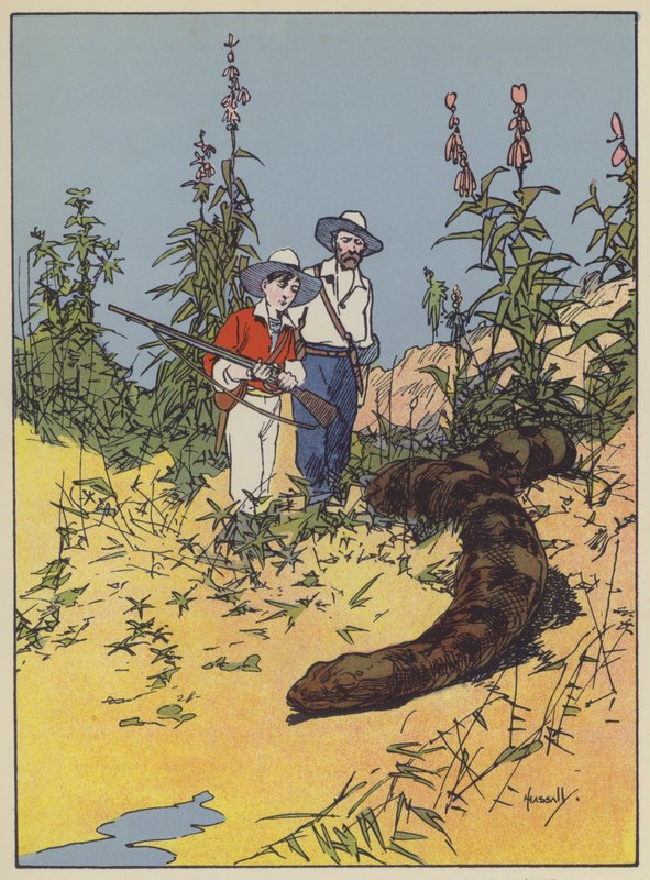 Ilustrace pro Swiss Family Robinson (barevné lito) od John Hassall