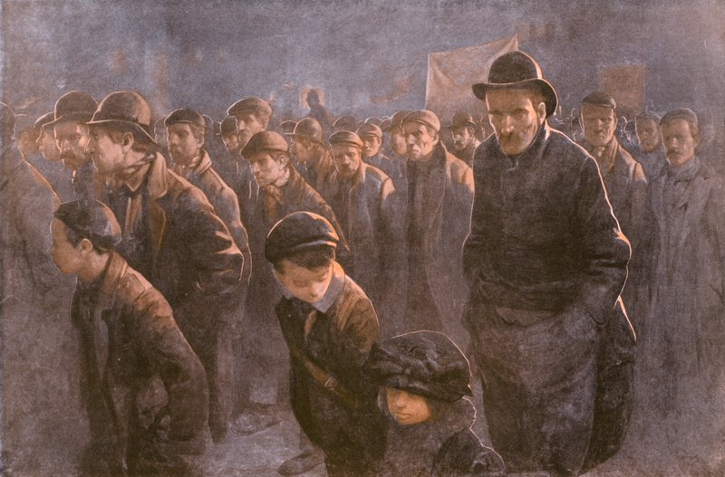 Nezaměstnaní (barevné lito) od John Hassall