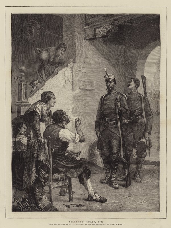 Billeted, Španělsko, 1874 od John Haynes Williams