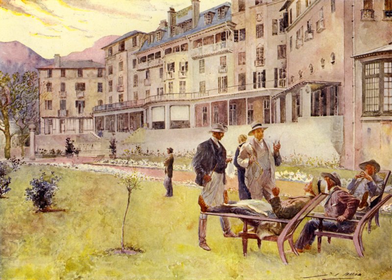Kapské město, mimo hotel Mount Nelson (barevné litho) od John Henry Frederick (after) Bacon