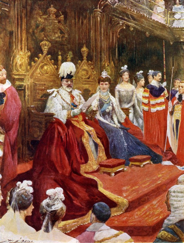 Král otevírá parlament (barevné lito) od John Henry Frederick (after) Bacon