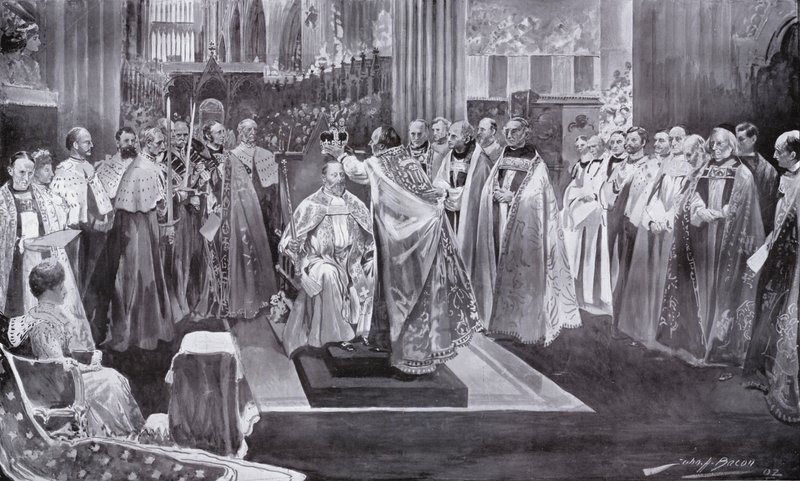 Korunování krále Edwarda VII arcibiskupem z Canterbury, Westminster Abbey, Londýn, 1902 od John Henry Frederick Bacon