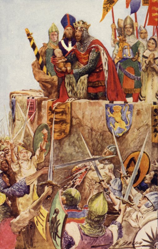 Edward I. Anglický investoval svého novorozeného syna jako prvního prince z Walesu, 1301 od John Henry Frederick after Bacon