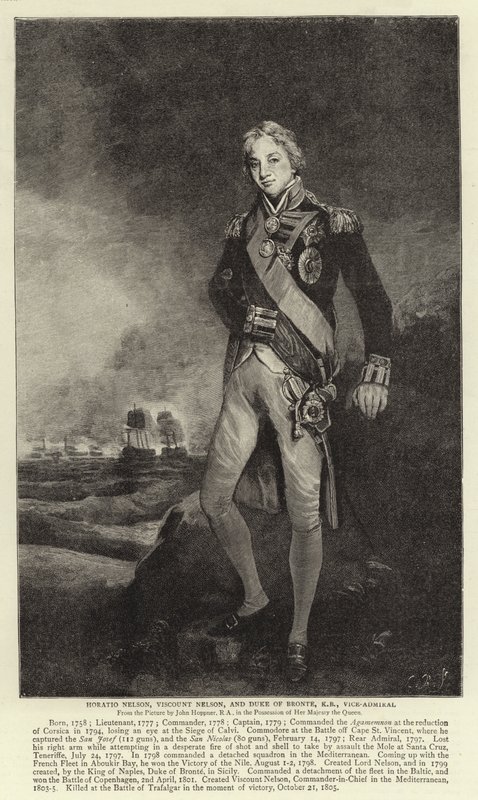 Horatio Nelson, vikomt Nelson a vévoda z Bronte, KB, viceadmirál od John Hoppner