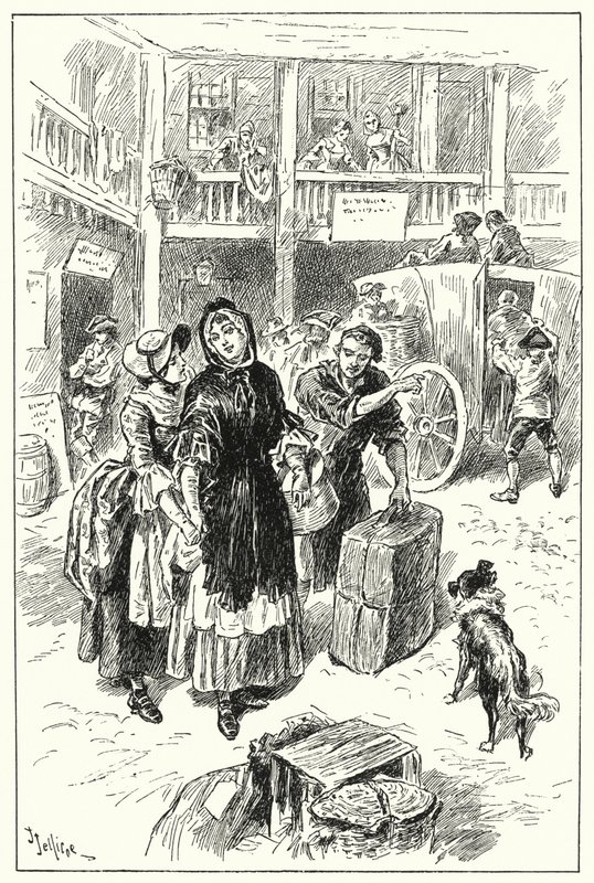 Trenér v Old Angel Inn (litho) od John Jellicoe