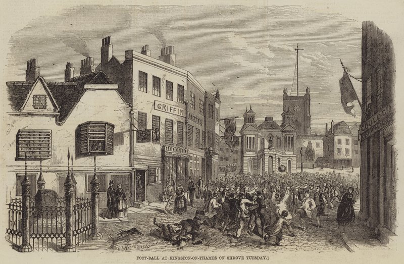Nohejbal v Kingston-on-Thames na masopustní úterý od John Jessop Hardwick