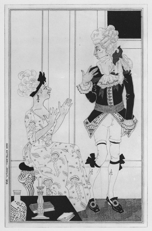 Ilustrace pro Love for Love od Williama Congreve (litho) od John Kettelwell