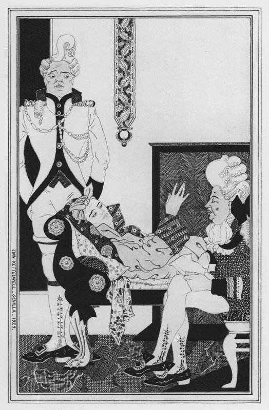 Ilustrace pro Love for Love od Williama Congreve (litho) od John Kettelwell