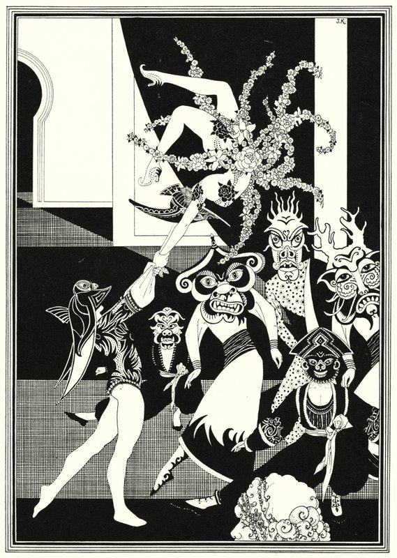 Ilustrace k Příběhu Aladina a báječné lampy (litho) od John Kettelwell