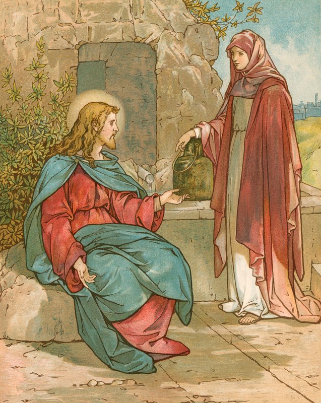 Kristus a žena Samaří od John Lawson