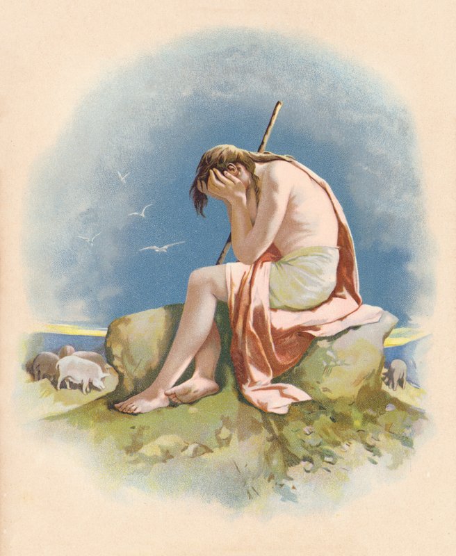 Marnotratný syn (barevná litografie) od John Lawson