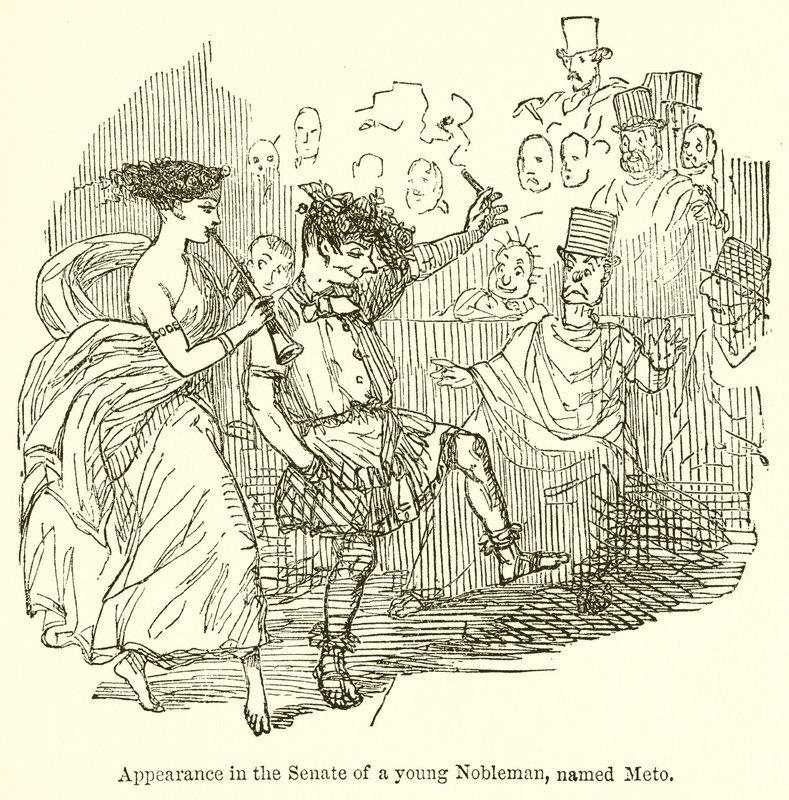 Vystoupení v senátu mladého šlechtice, jménem Meto od John Leech