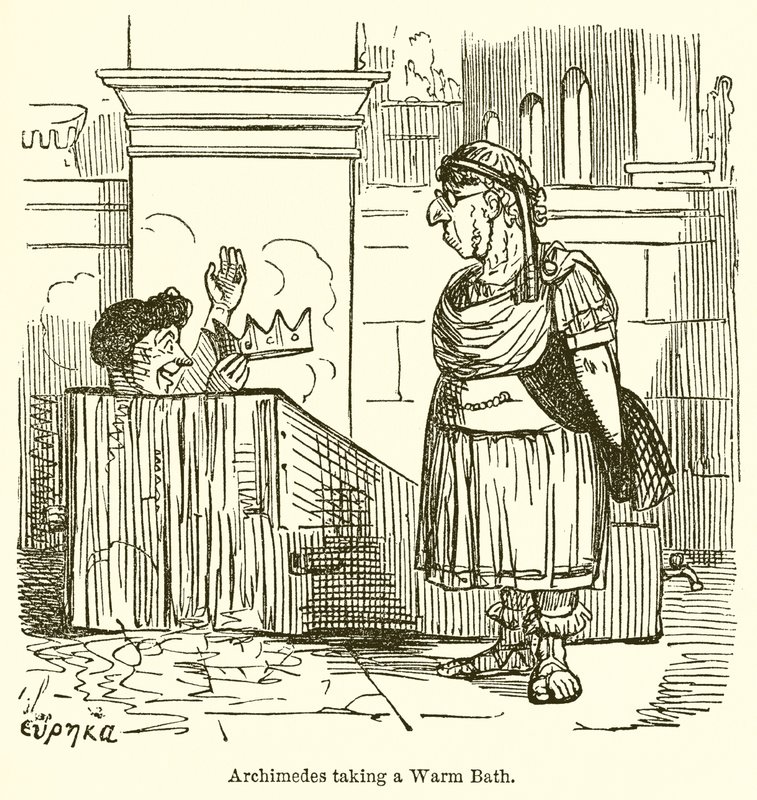 Archimedes si dává teplou koupel od John Leech