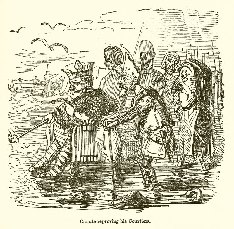 Canute kárající své dvořany od John Leech