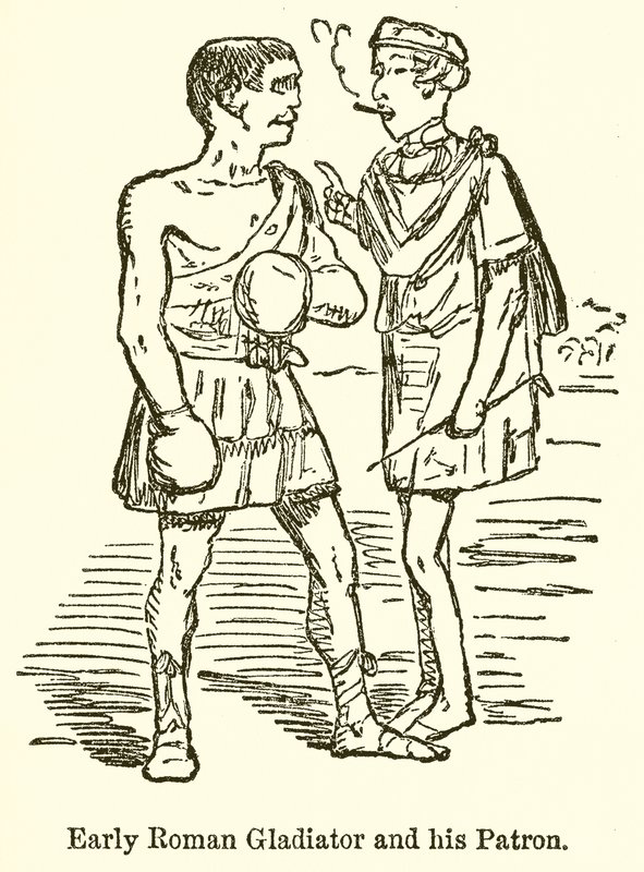 Raný římský gladiátor a jeho patron od John Leech